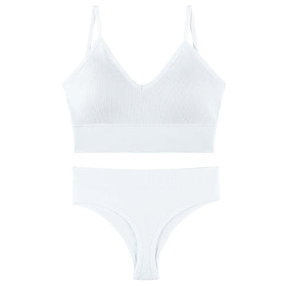Women Seamless Bra Top Fitness Swimwear Push Up Exercise Bikini For Women 2 Pieces Ribbed Seamless Yoga Bikini Sets Sports Bra And Underwear Set 2 Piece High Waist Summer Bikini