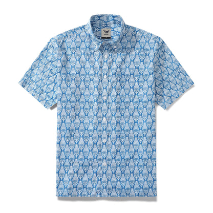 Men's Hawaiian Shirt Vintage Flowers Print Cotton Button-down By Amy
