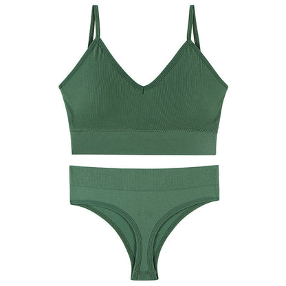 Women Seamless Bra Top Fitness Swimwear Push Up Exercise Bikini For Women 2 Pieces Ribbed Seamless Yoga Bikini Sets Sports Bra And Underwear Set 2 Piece High Waist Summer Bikini