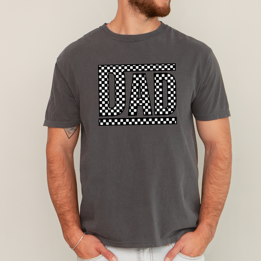 Dad Retro Checkered Heritage Style Icon Print For Dads And Everyday Casual Wardrobe Comfort Colors Tee