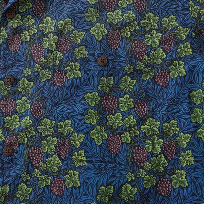 Hawaiian Shirt For Men Grapevine Shirt Camp Collar 100% Cotton By Amy