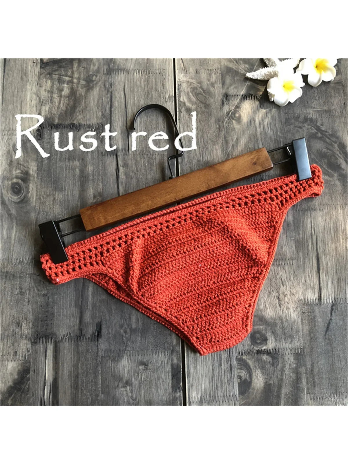 S - XL 9 Colors Crochet Knitted Bikini Bottom Swim Brief Women Swimwear Female Bather Brazilian Tanga Panties Underwear V4195
