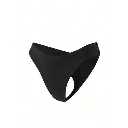 S - XL Black Scrunch Butt Thong Bikini Bottom Swim Brief Women Swimwear Female Bather Brazilian Tanga Panties Underwear V6864