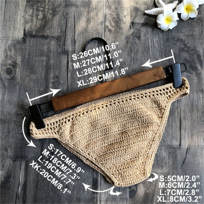 S - XL 9 Colors Crochet Knitted Bikini Bottom Swim Brief Women Swimwear Female Bather Brazilian Tanga Panties Underwear V4195