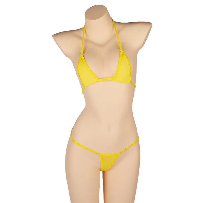 DEKA Solid Women Transparent Mini Micro Bikini Set Bandage Thong Underwear G-String Bra Swimsuit Brazilian Swimwear Sleepwear