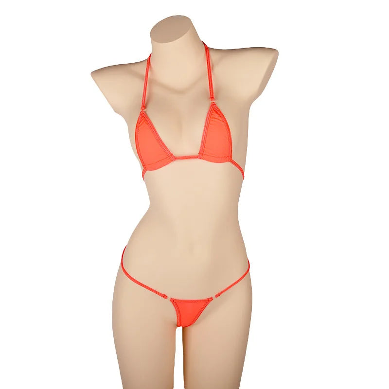 DEKA Solid Transparent Bikini Women Mini Micro Bikini Set Bandage Thong Underwear G-String Bra Swimsuit Brazilian Swimwear