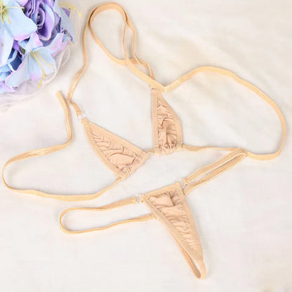 DEKA Solid Transparent Bikini Women Mini Micro Bikini Set Bandage Thong Underwear G-String Bra Swimsuit Brazilian Swimwear