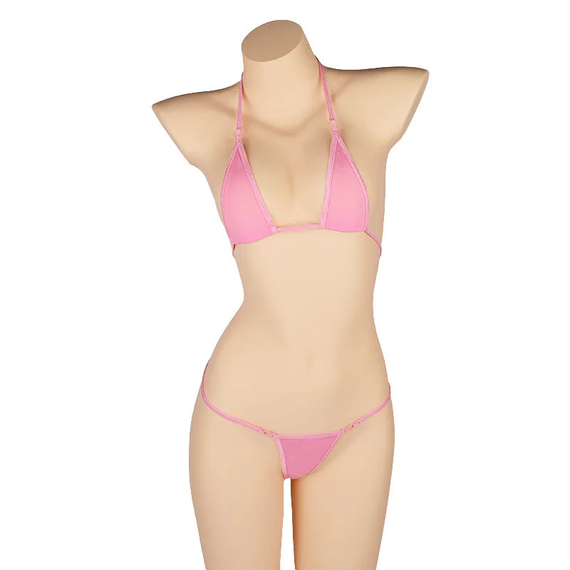 DEKA Solid Transparent Bikini Women Mini Micro Bikini Set Bandage Thong Underwear G-String Bra Swimsuit Brazilian Swimwear