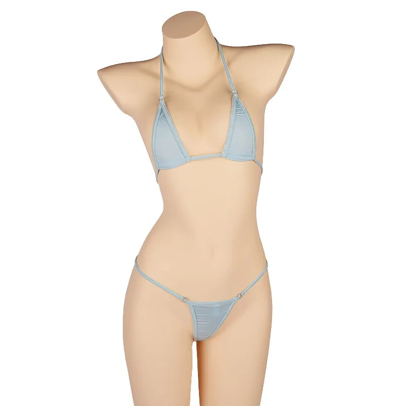 DEKA Solid Transparent Bikini Women Mini Micro Bikini Set Bandage Thong Underwear G-String Bra Swimsuit Brazilian Swimwear