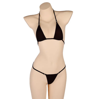 DEKA Solid Transparent Bikini Women Mini Micro Bikini Set Bandage Thong Underwear G-String Bra Swimsuit Brazilian Swimwear