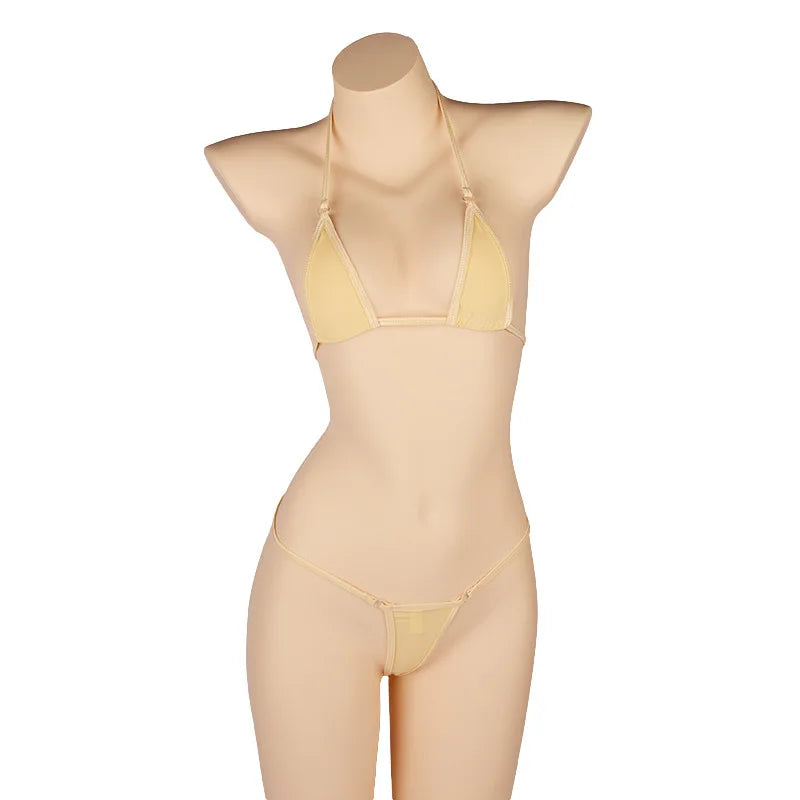 DEKA Solid Women Transparent Mini Micro Bikini Set Bandage Thong Underwear G-String Bra Swimsuit Brazilian Swimwear Sleepwear