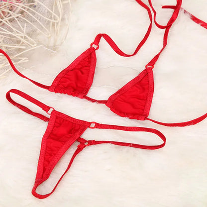 DEKA Solid Women Transparent Mini Micro Bikini Set Bandage Thong Underwear G-String Bra Swimsuit Brazilian Swimwear Sleepwear