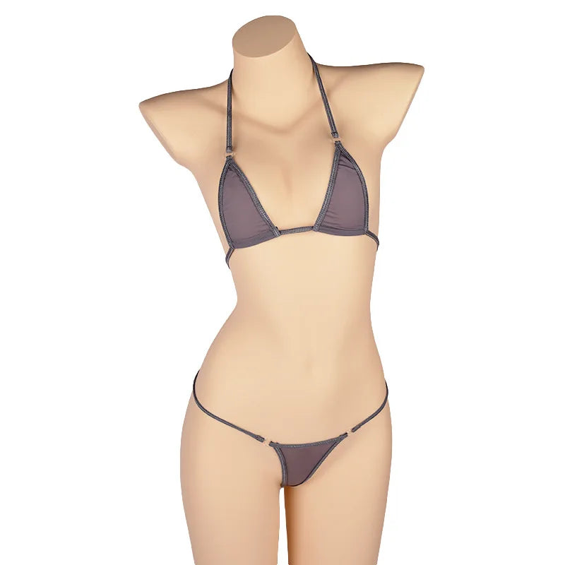 DEKA Solid Women Transparent Mini Micro Bikini Set Bandage Thong Underwear G-String Bra Swimsuit Brazilian Swimwear Sleepwear