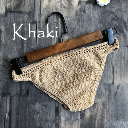 S - XL 9 Colors Crochet Knitted Bikini Bottom Swim Brief Women Swimwear Female Bather Brazilian Tanga Panties Underwear V4195