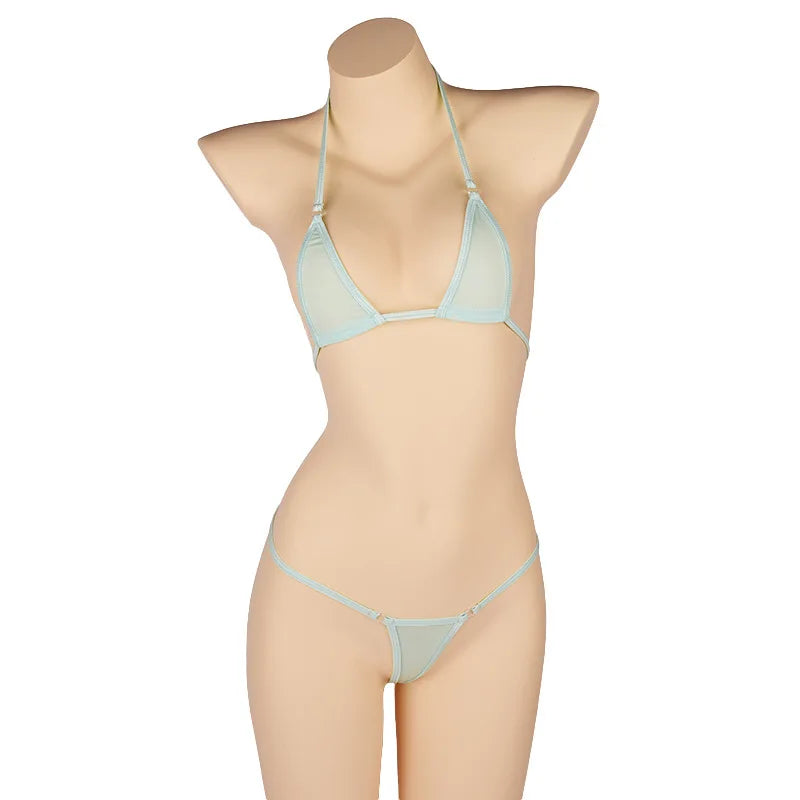 DEKA Solid Transparent Bikini Women Mini Micro Bikini Set Bandage Thong Underwear G-String Bra Swimsuit Brazilian Swimwear