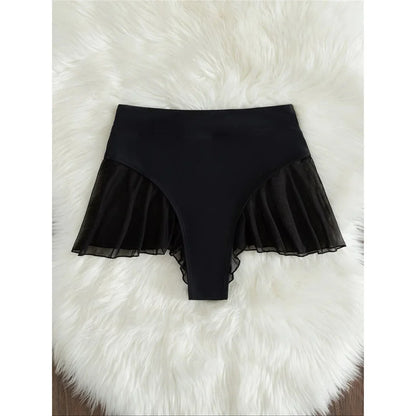 New Sexy Ruffled Mini MIcro Thong Bikini Bottom Swim Brief Women Swimwear Female Bather Brazilian Tanga Panties Underwear V4267