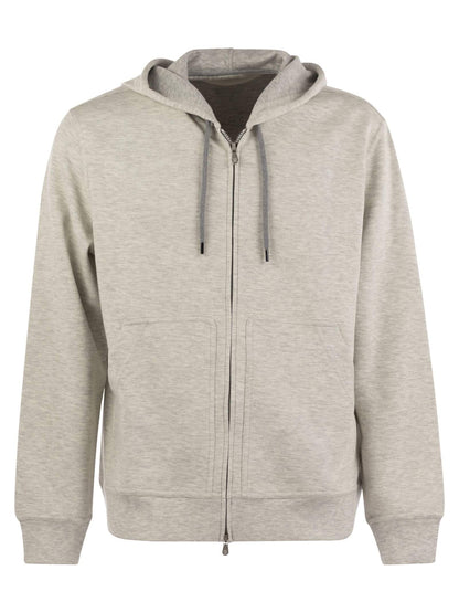 Brunello Cucinelli Men Cotton, Cashmere And Silk Fleece Zipped Topwear