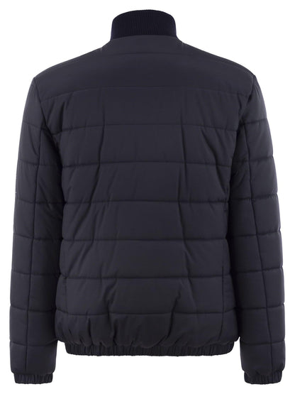 Kiton Men Technical Fabric Bomber Jacket