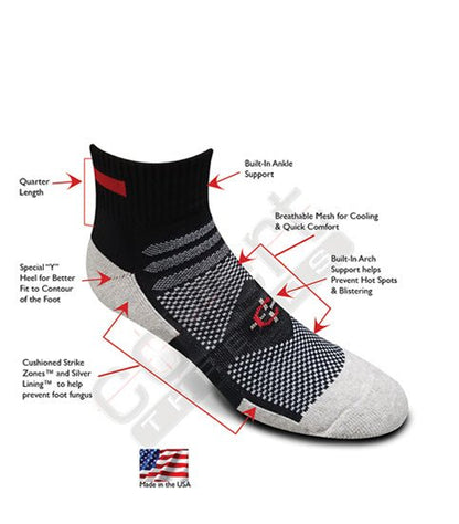 Red Line Quarter Sock